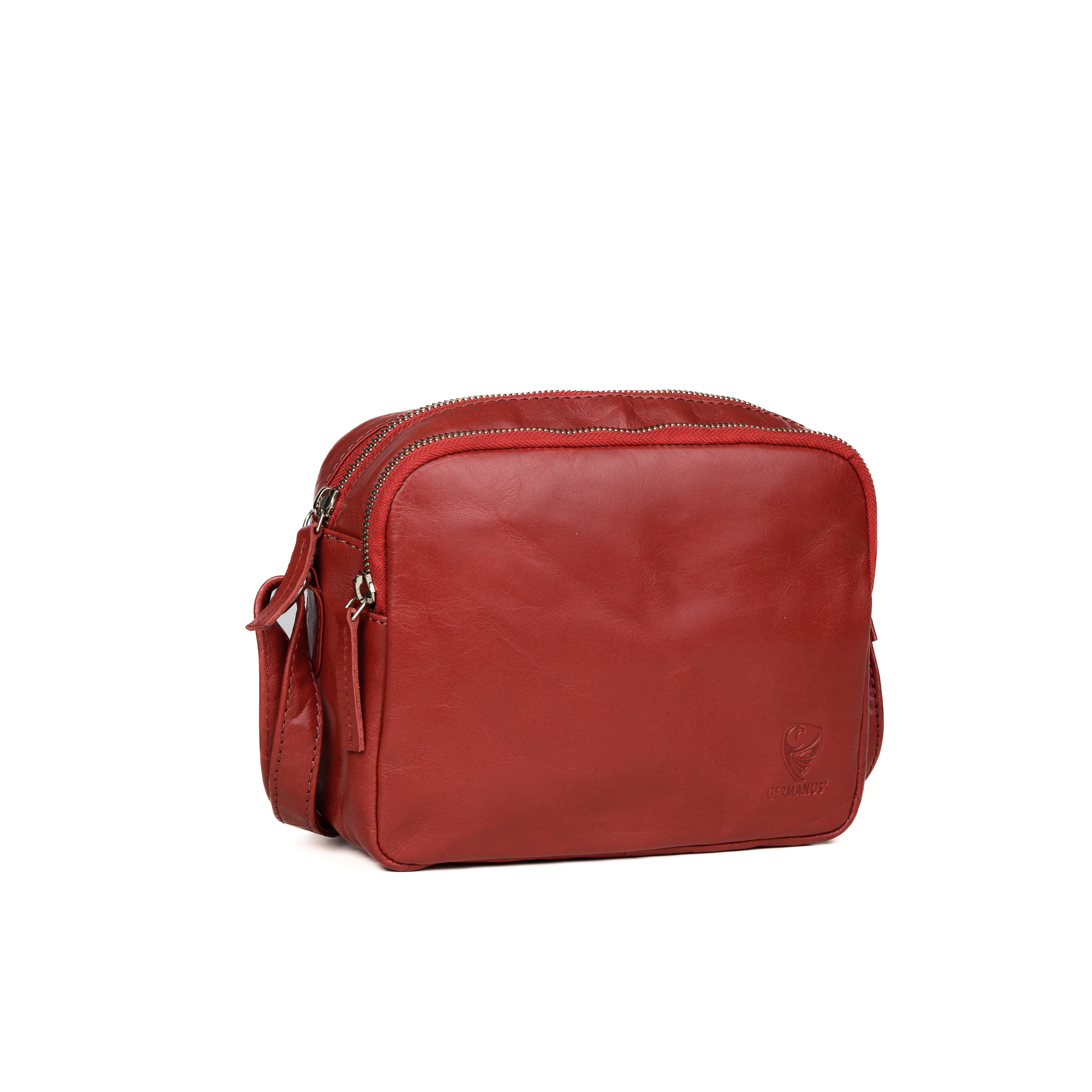 GERMANUS ladies handbag shoulder bag Lara made of genuine leather, red